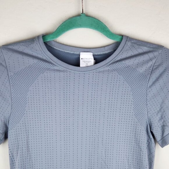 Athleta In Motion Seamless Short Sleeve Athletic Tee Gray sz XXS - Picture 3 of 9